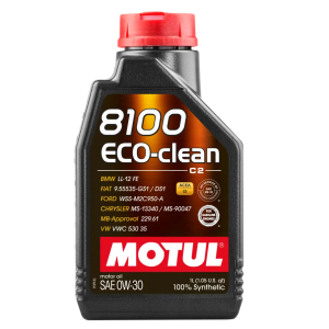 MOTUL 8100 ECO‑CLEAN 0W‑30 1liters – Brændstoføkonomisk og emissionsvenlig motorolie
