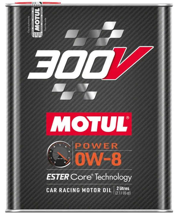MOTUL 300V POWER 0W‑8 2liters – Ekstrem racingolie til højtydende motorer